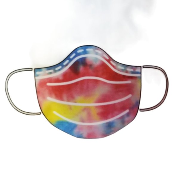 Kids Disposable Face Mask Tie-Dye Prints - Picture 2 of 4